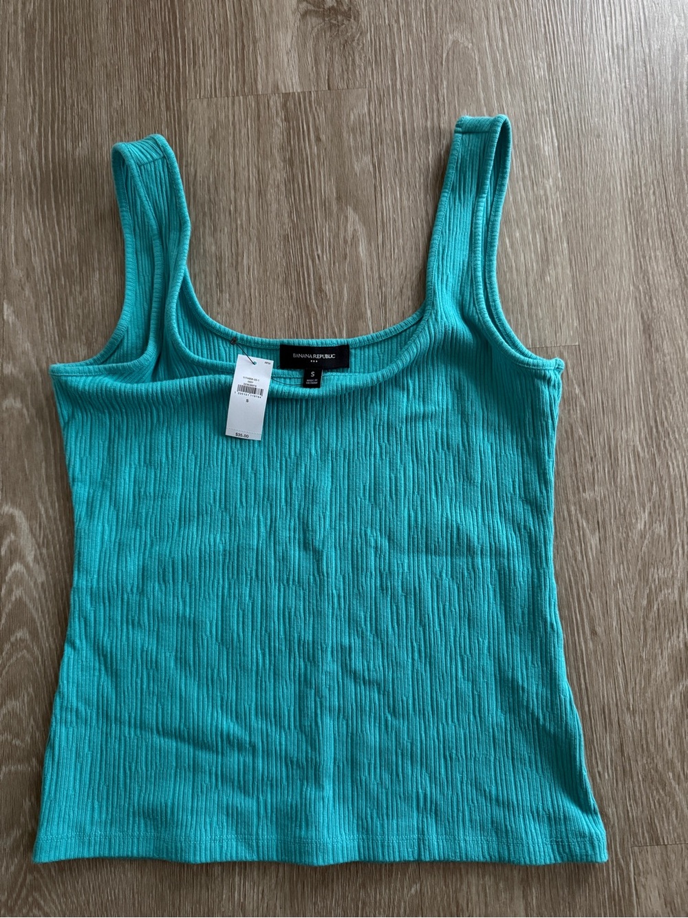 Banana Republic Aqua Blue Ribbed Fitted Tank